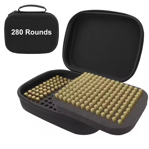 280 Rounds 9mm Bullet Storage Box Double-Layer Ammunition Case Ammo Pouch Holder Portable Shooting A