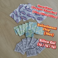 Silica Gel 1g 3g 5g (50pcs or 100pcs) Deoxidizer Oxygen Absorber 30cc 50cc 100cc Refreshment Chip