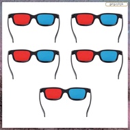 [L E U R] 5Pcs Black Frame Red Blue 3D Glasses 3D Dimensional Home Theater Glasses for Dimensional A