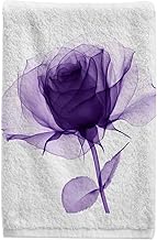 ALAZA Purple Rose Flowers Floral Bathroom Hand Towels Set of 2 Decorative Towels for Bathroom Soft 1