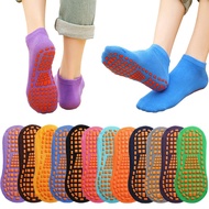 Women and Children Non-slip Breathable Cotton Floor Socks Ankle High Silicone Anti-slip Grip Trampoline Socks