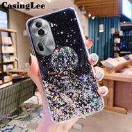 Phone Case for Oppo Reno11 Pro 11F Back Cover Starry Sky Airbag Silicone Glossy Clear Soft Shell with Kickstand for Oppo Reno 11F 11 Pro Cover Cases
