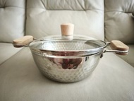 不鏽鋼雙耳雪平鍋 （22cm)