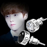 earring for women pearl earring Korean Version Unique Diamond-Studded Copper Silver-Plated Single Ea