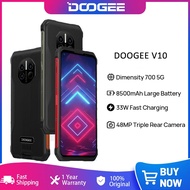 DOOGEE Original Legal V10 Dual 5G Global Version โทรศัพท์ที่ทนทานแบตเตอรี่ 8500mAh รองรับการชาร์จอย่างรวดเร็ว 33W, กล้องด้านหลัง 48MP 6.39" DotDisplay สมาร์ทโฟน NFC, Android 11.0