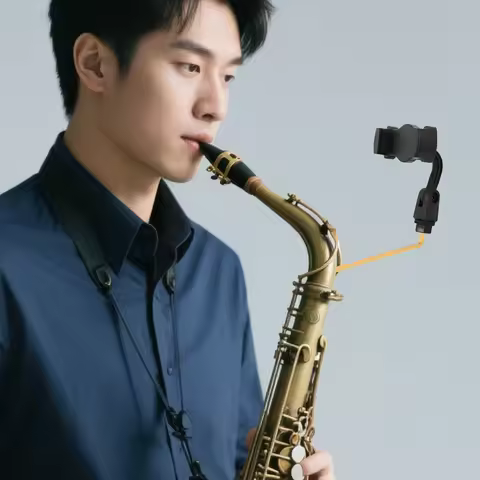Alto Saxophone Phone Mount with Hightension Clamp - Portable Music Holder for Wind Resistant Outdoor