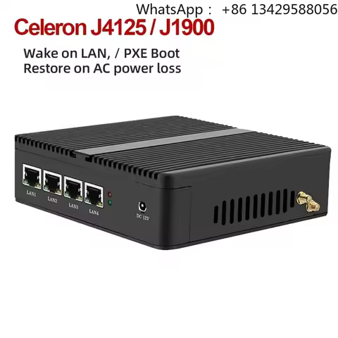 Firewall Router Pfsense Fanless Mini Pc Celeron J1900 J4125 4 Core 4 Lan Gigabit 10 Linux Openwrt In