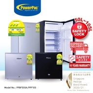 PowerPac 50L/105L Bar Fridge with Lock, shelves, anti-bac Filter, built-in Freezer (PPBF555A/PPF105)
