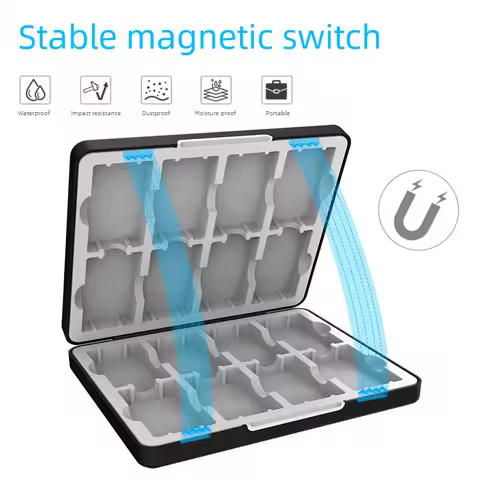 Portable 16 in 1 Game Card Storage Box for GBA BOY ADVANCE Magnetic Storage Box Dustproof Anti-fall 