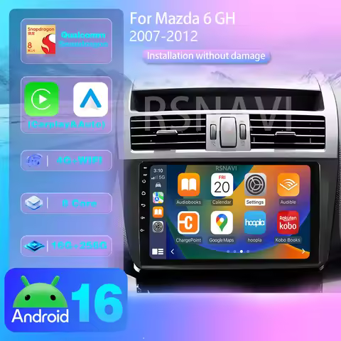Android 16 For Mazda 6 GH Rui wing 2007 - 2012 Car Radio Navigation Multimedia Player GPS video Ster