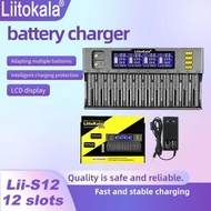LiitoKala Lii-S12 Battery Charger LCD Display 12 Charging Slot