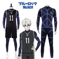 Anime Blue Lock Seishiro Nagi Cosplay Costume Wig #11 Team Football Club Sportswear Jersey Jumpsuit