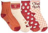 Women's 4 Pack Quarter Crew Novelty Socks