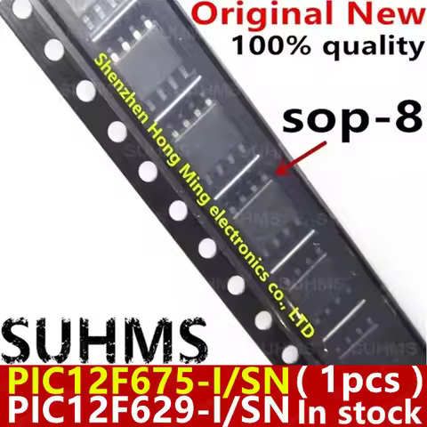 (1piece) 100% New PIC12F629-I/P PIC12F675-I/P PIC12F675-I/SN PIC12F629-I/SN PIC12F675 PIC12F629 12F6