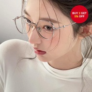 Y2K Retro Oval Anti-Blue Light Glasses - Unisex Trendy Flat Lens for Street Photography, Minimalist 