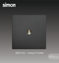 SIMON[European Brand] M3 Series Black Switch / Switches & Socket Outlet  1 Gang TV Outlet 1 Gang Ast