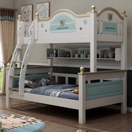 [🔥Free Delivery🚚🔥]Solid Wood Bed Bed Frame Bunk Bed  Upper and Lower Bed Height-Adjustable Bed Children's Bed with Bookshelf with Drawer with Mattress Storage Bed Single/Queen/King Bed