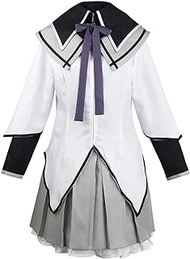 Womens Magica Homura Akemi Cosplay Costume School Uniform Dress Outfit
