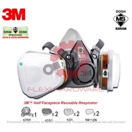 [100% SIRIM/DOSH] 3M 6200 HALF MASK RESPIRATOR ORGANIC FACE PROTECTION+ CARTRIDGE + N95 FILTER + FIL