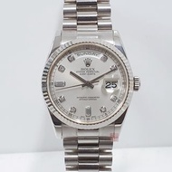 ROLEX 勞力士 118239 Day-Date 蠔式日誌 18K白金 新包台 6.9T鑽石面盤 大眾當舖L843