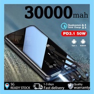 🇸🇬 [In Stock] 30000mAh Power Bank Portable 100W powerbank Fast Charging Full Screen Built-in 3 Cables Powerbank External