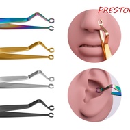 PRESTON Body Piercing Tool, Stainless Steel Septum Piercing Tool Dermal Forceps, Sterilized Ear Stud