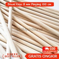 KAYU Wood Dowel 8mm Length 100cm Raw Material Wood Dowel Indonesian Wood Shop