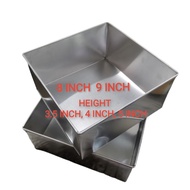 8'' x 8'' And 9'' x 9'' Height Have 3.5 inch , 4 inch , 5 inch Bakery Mold Loyang Petak Tinggi 3.5 i