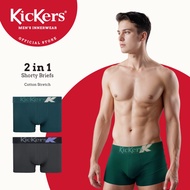 Kickers Cotton Stretch Men's Shorty Briefs -Assorted Colour (2 Pieces) K623-2S
