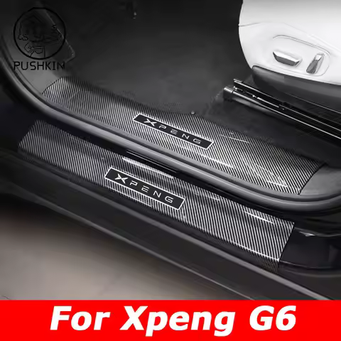 For Xiaopeng G6 2024 2025 2026 Car Threshold Protection Sticker Abs Carbon Fiber Welcome Pedal Xpeng