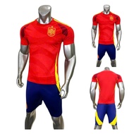 Quần áo đá banh Tây Ban Nha màu đỏ Euro 2024 CÓ IN ẤN