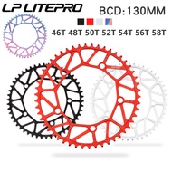 130 BCD 9 10 11 Speed Hollow CNC Alloy Single Disc Chainwheel Road Folding Bike Chain Wheel 46/48/50/52/54/56/58T Chainring