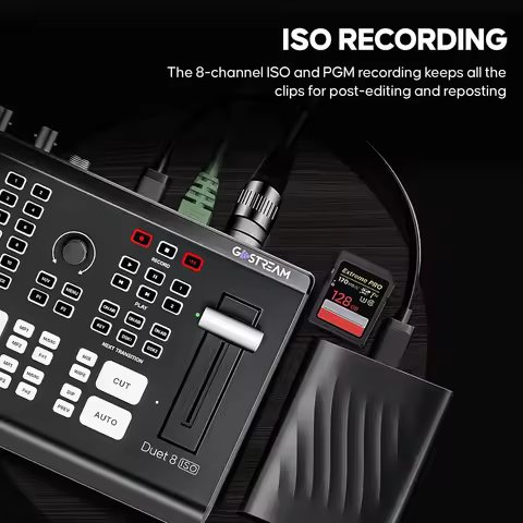 Osee GoStream Duet 8 ISO,4 HDMI SDI Inputs 4 Stream Inputs Video Switcher, HDMI/SDI/NDI/RTMP/SRT, 2 