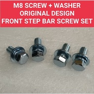 M8 SCREW + WASHER SET ( ORIGINAL DESIGN ) KUNCI FRONT STEP BAR ( 1 SET 4 PCS )/EX5/DREAM/WAVE100/WAV
