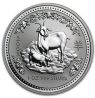 【女王面微瑕疵】澳大利亞2003生肖羊年銀幣1盎司31.1克5413