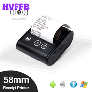 HVFFB 58mm Mini Thermal Receipt Printer Portable Wireless Bluetooth Thermal Bill Ticket Printer Android Ios Windows Usb Small Business RTHBF