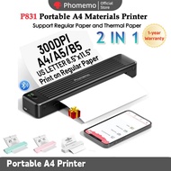【Support Regular A4 Copy Paper】Phomemo P831 Portable A4 Printer,300DPI Wireless Bluetooth Thermal Pr