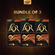 (Bundle of 3) L’OR Espresso Colombia Intensity 8 Coffee Capsules- Compatible with Nespresso®* Original Coffee Machines 10 capsules per pack