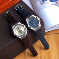 代購 新品MASERATI瑪莎拉蒂手錶 R8851108015 男生商務休閒手錶 藍色咖色皮帶表 上班手錶 男士石英錶 防水手錶 時尚精品表 大錶盤44mm