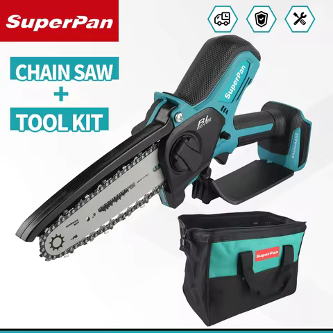 SuperPan 6-inch Brushless Mini Chainsaw, One-Handed Portable 8M/S Model for Makita 18V battery specs