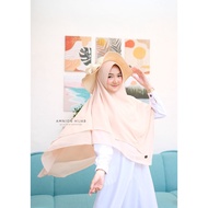 Instant milk chocolate hijab / Khimar Adeeva by amnion two layer hijab