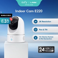 eufy E220 2K Pan and Tilt Home Security Camera for Indoor Surveillance with Human and Pet AI T8410