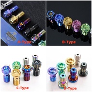 FLAWLESSSTI banjo bolt titanium M10 1.0/1.25P single Hole Flange oil pipe screw with Bleeder Valve B