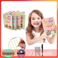 READY STOCK Children's Writing Learning Books 4 Books Reusable 3D Calligraphy Copybooks, English Num