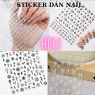 HK0389 NAIL STICKERS, STAR NAIL STICKERS, KITTY CAT, BLING BLING SIMPLE DIY 3D ADHESIVE