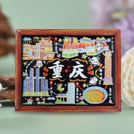 [Chongqing Series] Three-Dimensional Chongqing Hot Pot City Refrigerator Stickers Rotatable Epoxy Ma