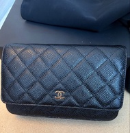 全新 100% New Chanel Classic WOC 黑色荔枝皮金扣 (齊配件)