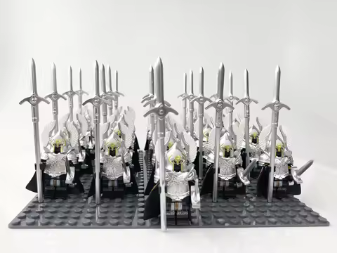 21Pcs/lot Dane Iron Feet Eomer Rohan Warriorr vs Uruk Hai Army Figrues With Shield Sword Bow Spear B