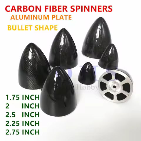 carbon fiber spinner aluminum plate bullet shape 1.75 2 2.25 2.5 2.75 inch full carbon fiber RC elec