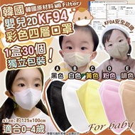 *19/9截*韓國嬰兒2D KF94彩色四層口罩-1盒30個獨立包裝